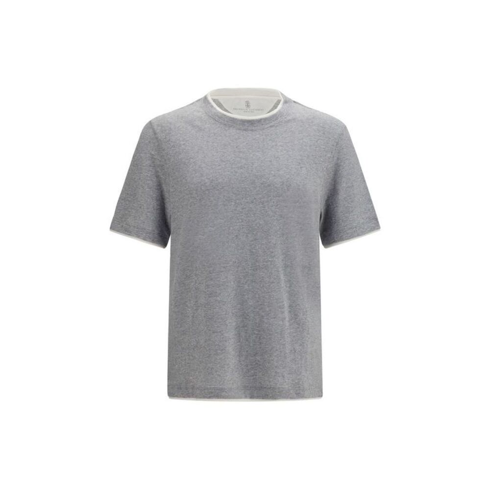 Brunello Cucinelli Gray Cotton Men's T-Shirt